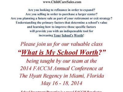 What is my school worth? FACCM Conference